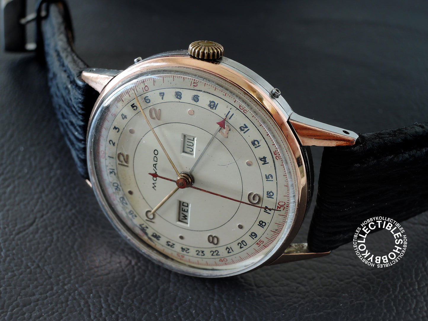 Swiss Vintage Movado Calendograf Triple Calendar Wrist Watch