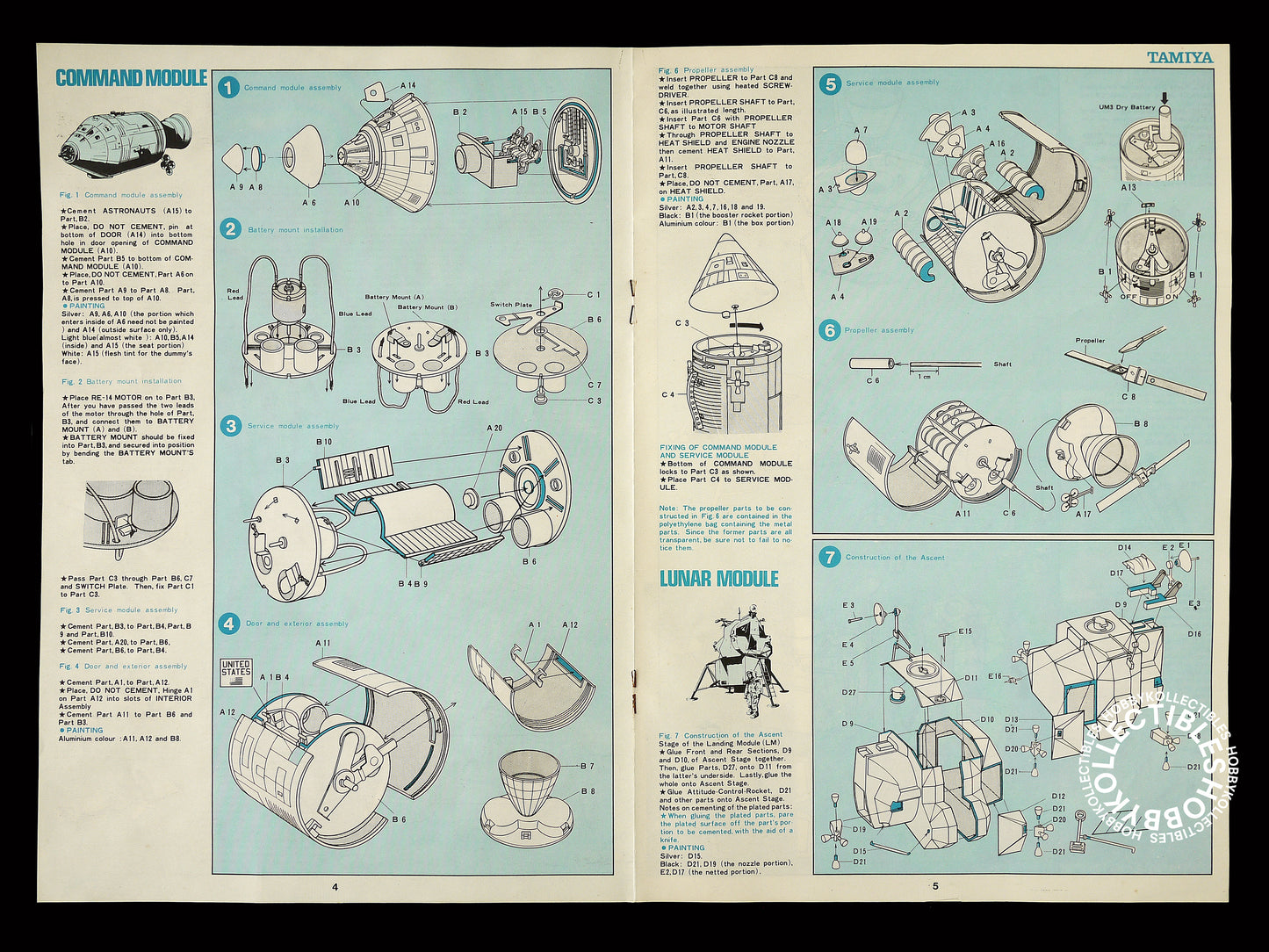 Tamiya 1/70 Vintage Apollo Lunar Spacecraft 1969 Model Kit