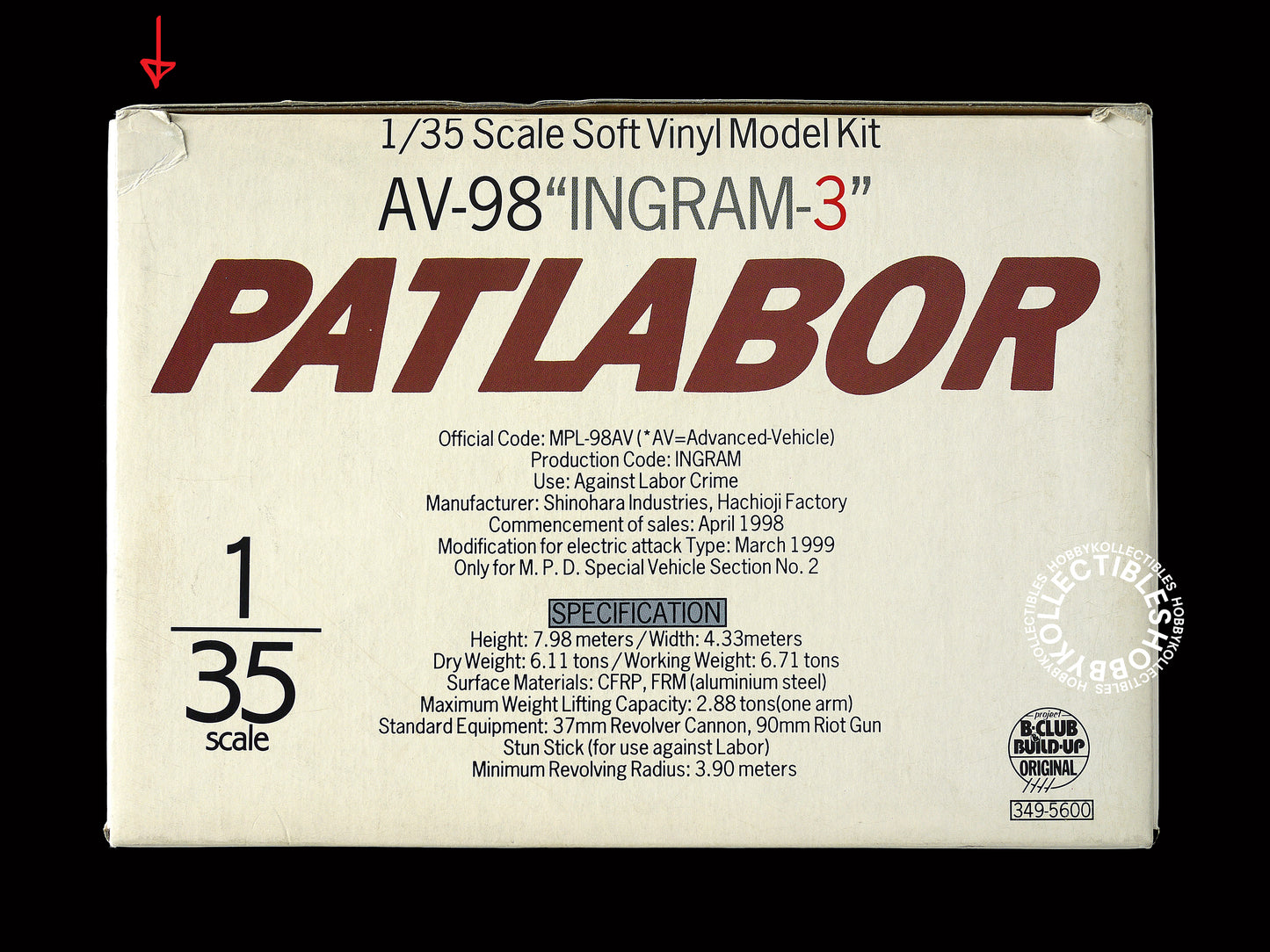 B-Club 1/35 Police Patlabor AV-98 Ingram-3 Vinyl Model Kit