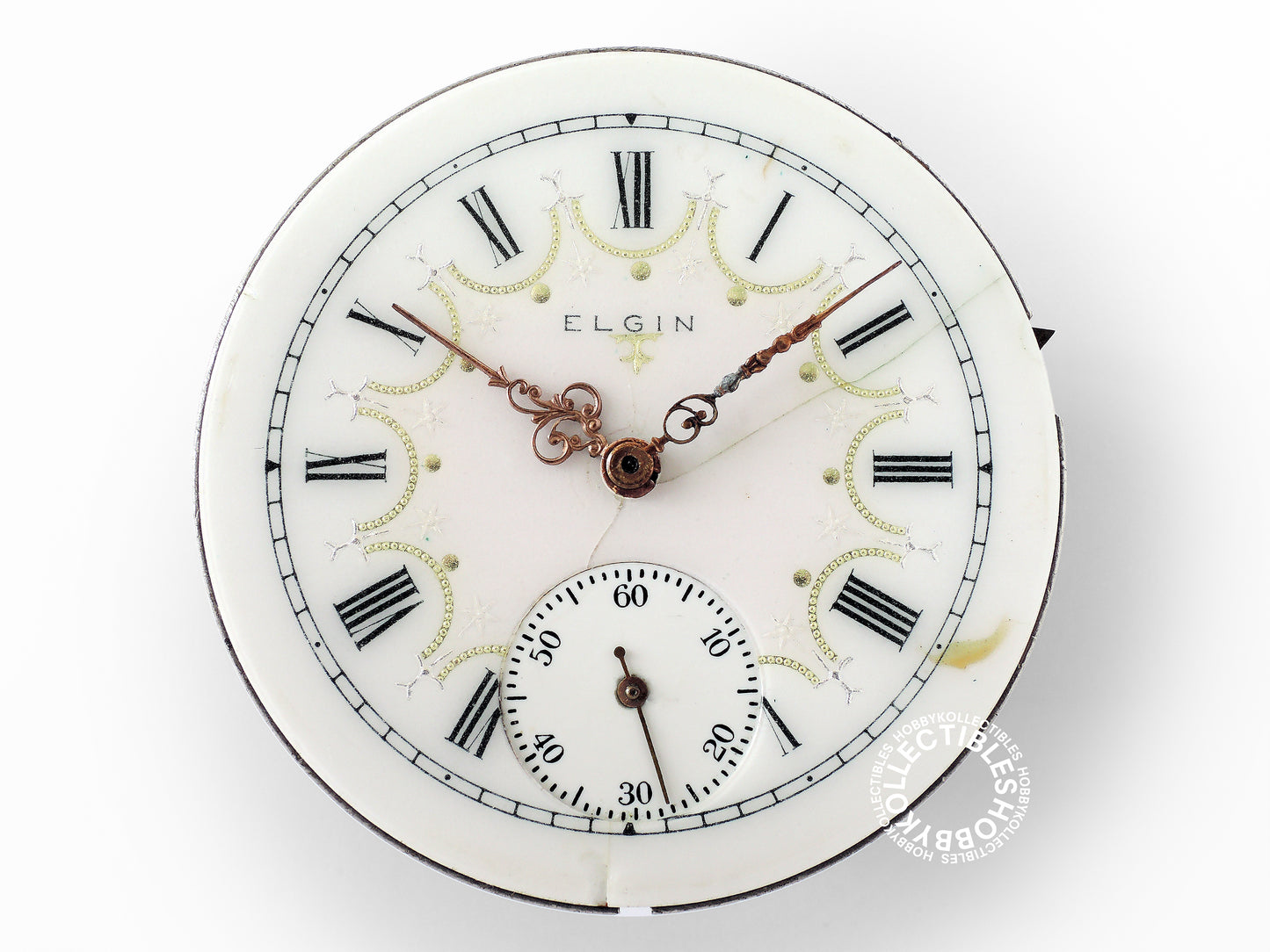 Elgin Silver Open Face Fancy Dial Lever Pocket Watch(RE-CASE)