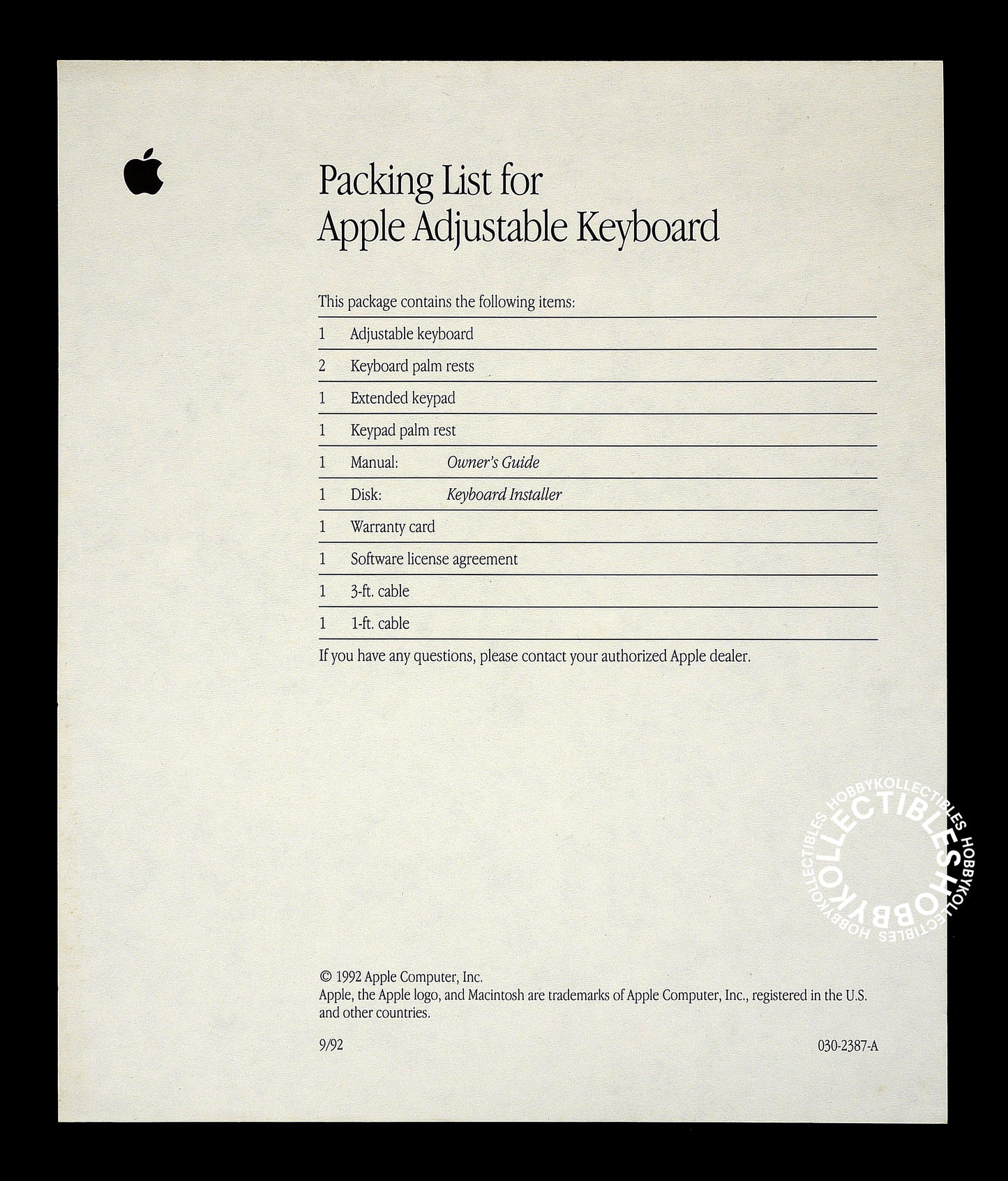 Apple Vintage Apple Adjustable Keyboard Boxed M1242LL/A