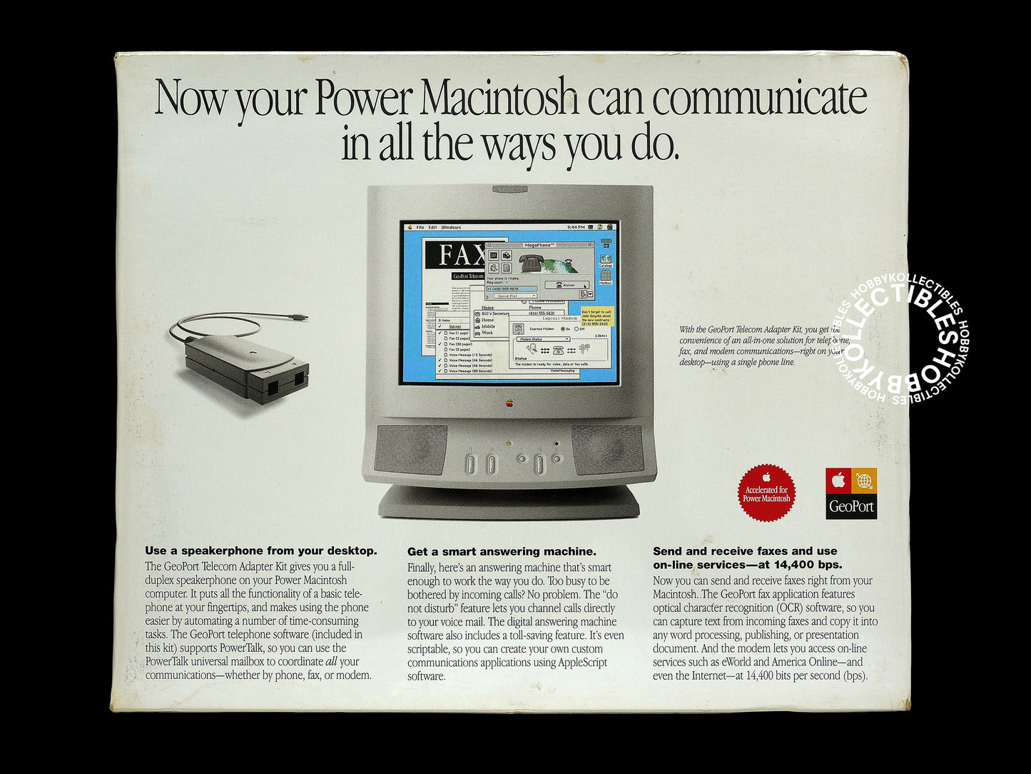 Apple Vintage Power Macintosh GeoPort Telecom Adaptor Kit M3127LL/C Factory Sealed