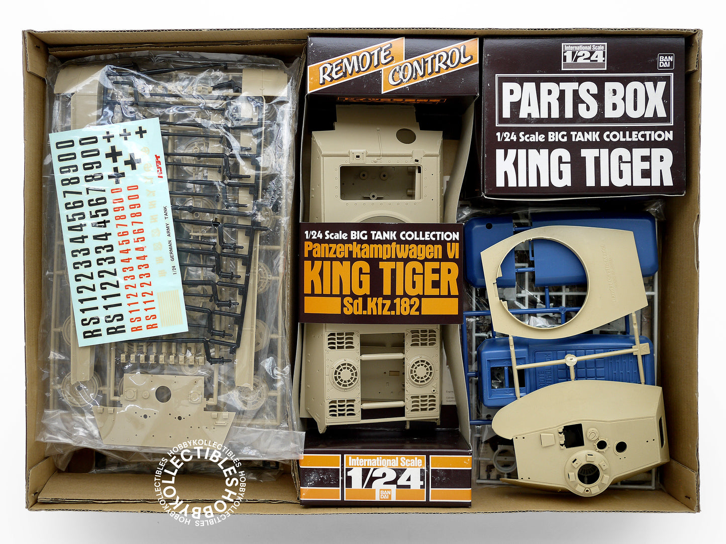 Bandai Vintage 1/24 Motorised King Tiger Remote Tank Model Kit