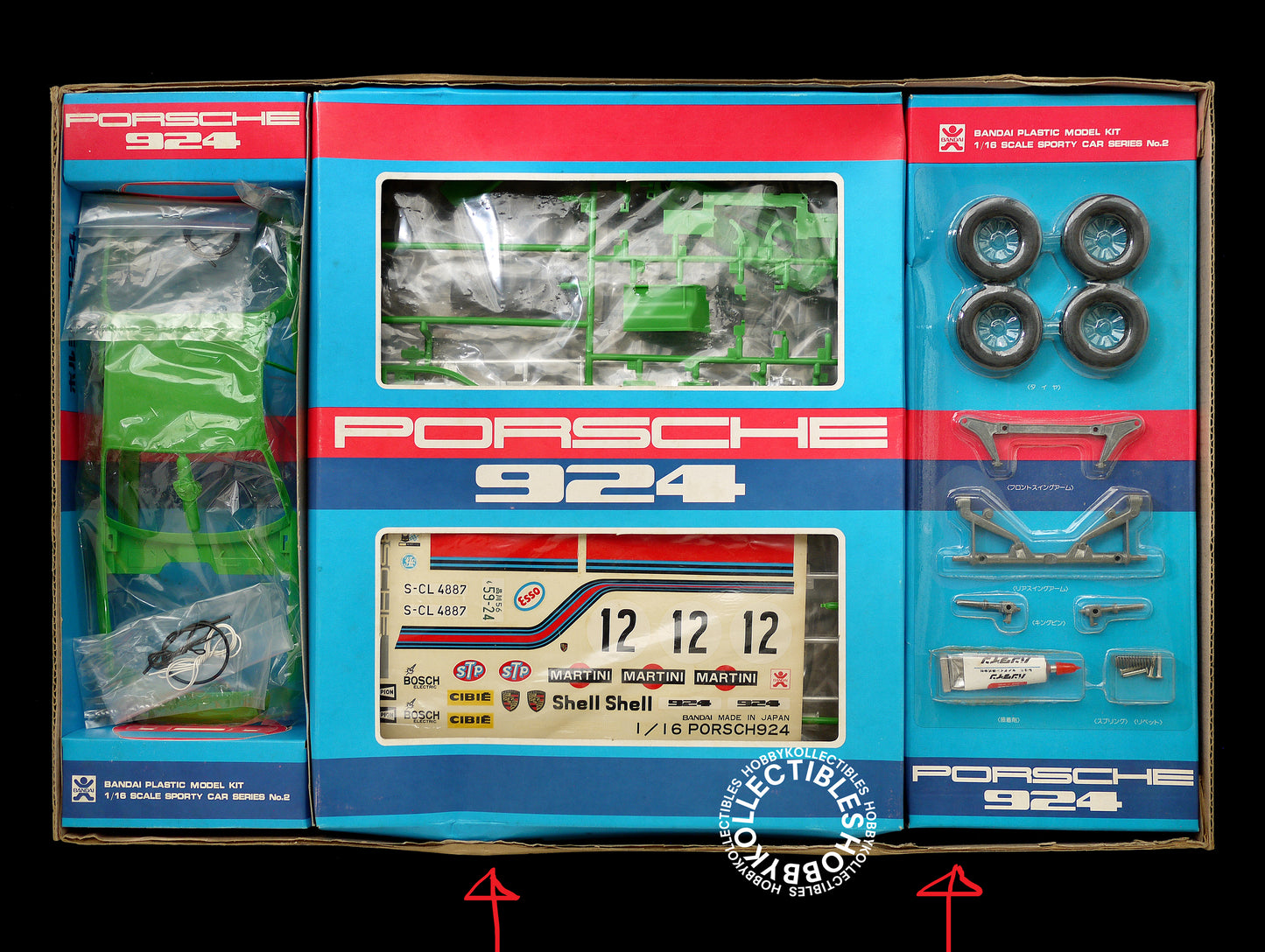 Bandai Vintage 1/16 Porsche 924 Sporty Car Model Kit Rare