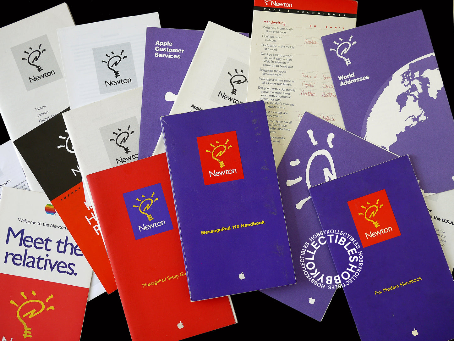 Lot (C) - Apple Vintage Leather Case for Newton MessagePad 110 + MISC Accessories