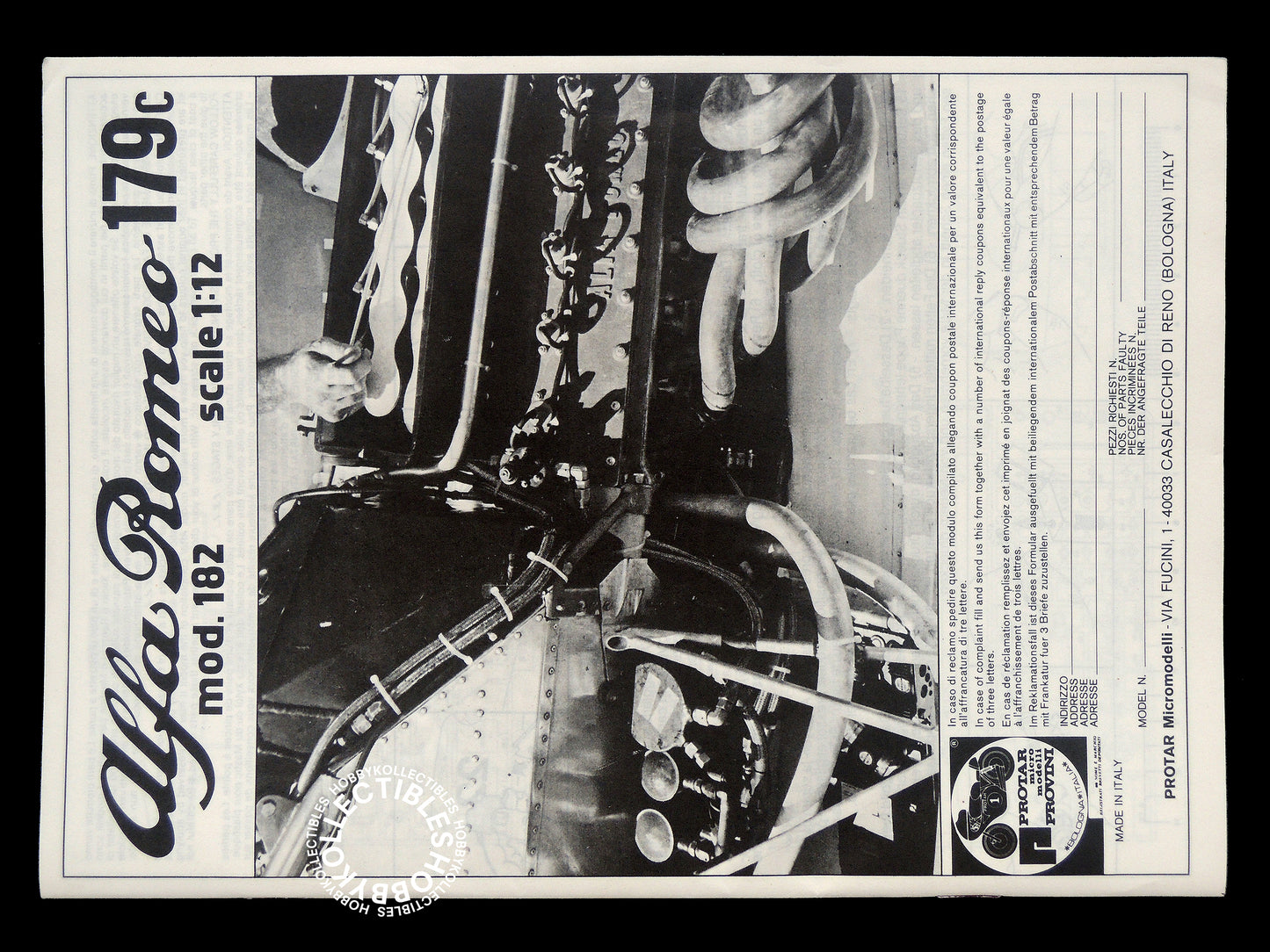 Protar Vintage 1/12 Alfa Romeo 179 F1 Mod. 16167 Model Kit