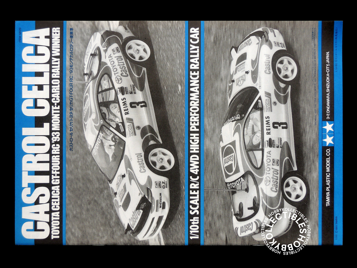 Tamiya 1/10 Vintage RC Castrol Celica GT-Four '93 Rally Winner #58129 Model Kit