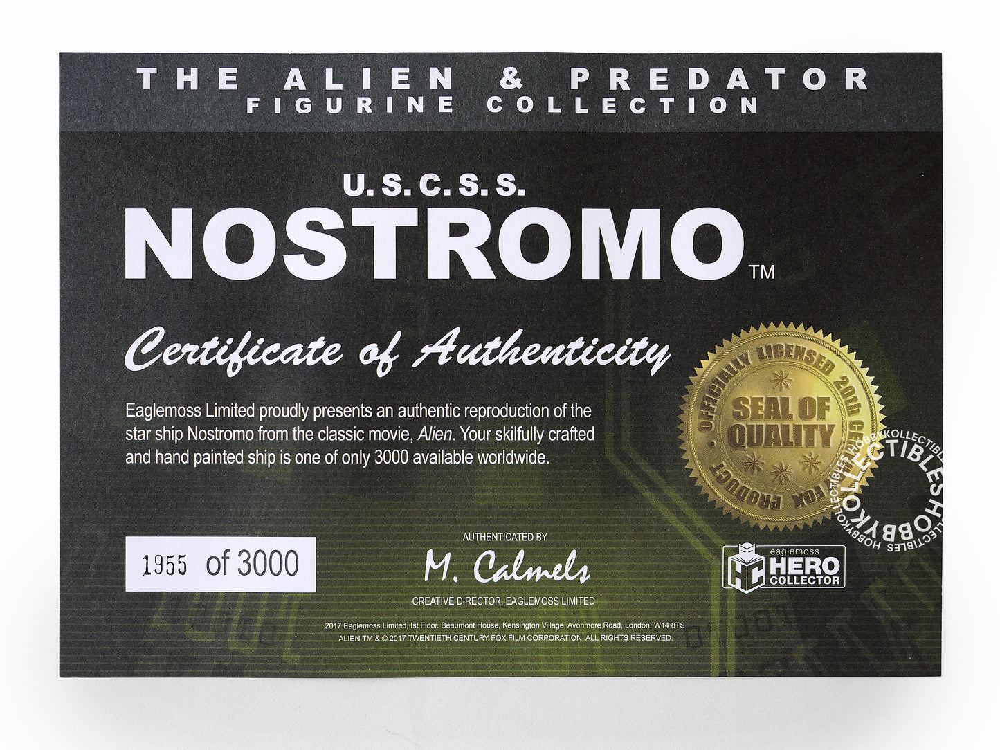 Eaglemoss Aliens Nostromo Limited Edition Metallic Resin Model