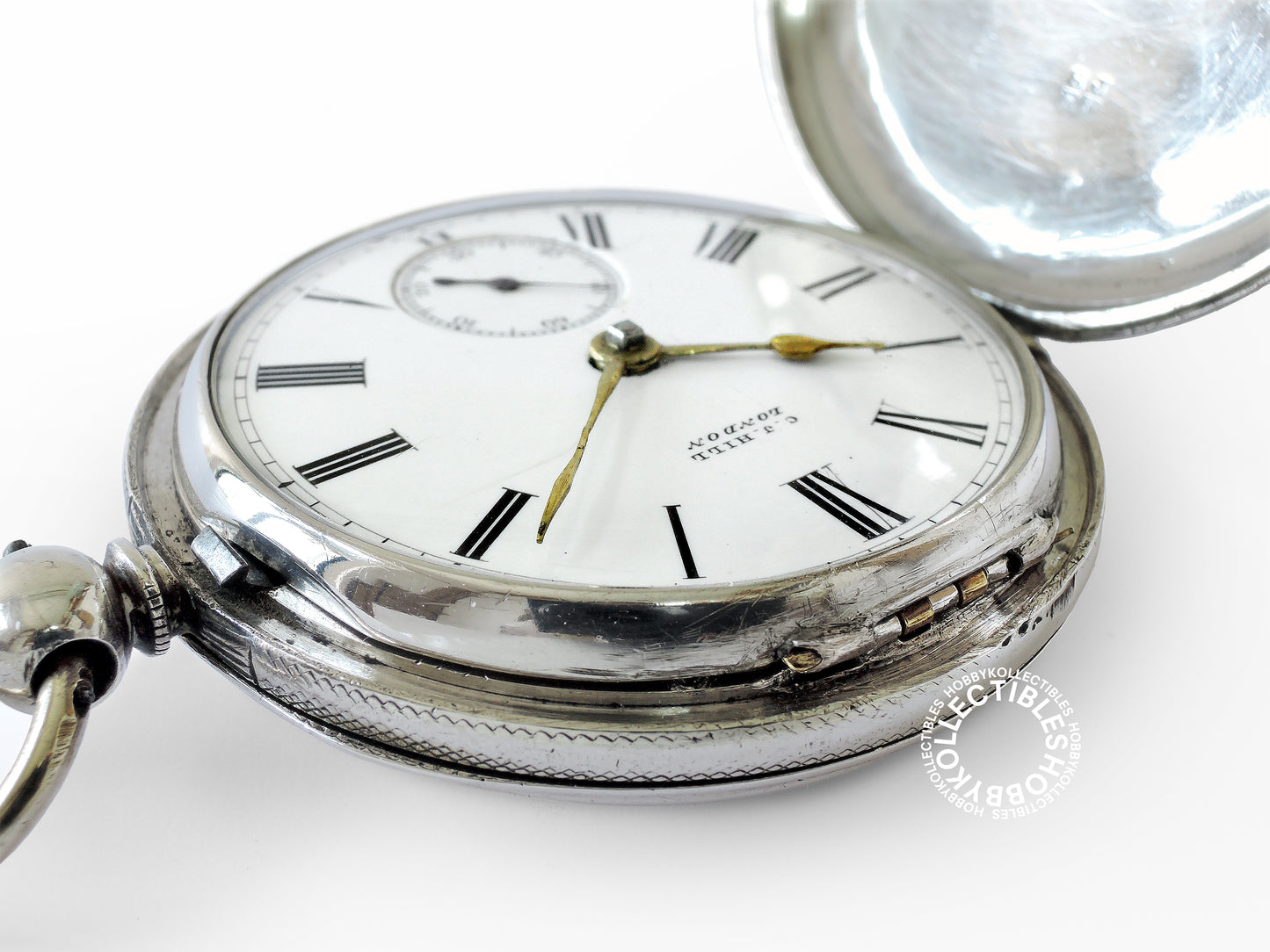 English Silver Hunter Case C.J. Hill London Fusee Pocket Watch