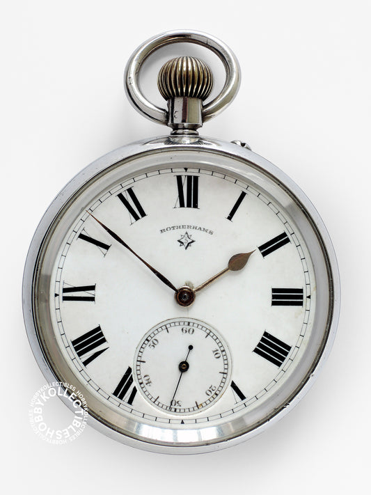 English Rotherhams Sterling Silver Open Face Lever Pocket watch