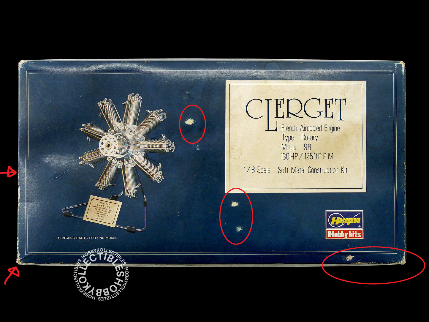 Hasegawa 1/8 French Rotary Engine Clerget 9B Metal Model Kit Rare