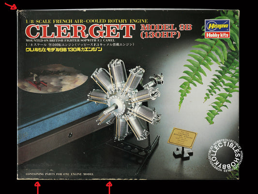 Hasegawa 1/8 Rotary Engine 130HP Clerget 9B Model Kit