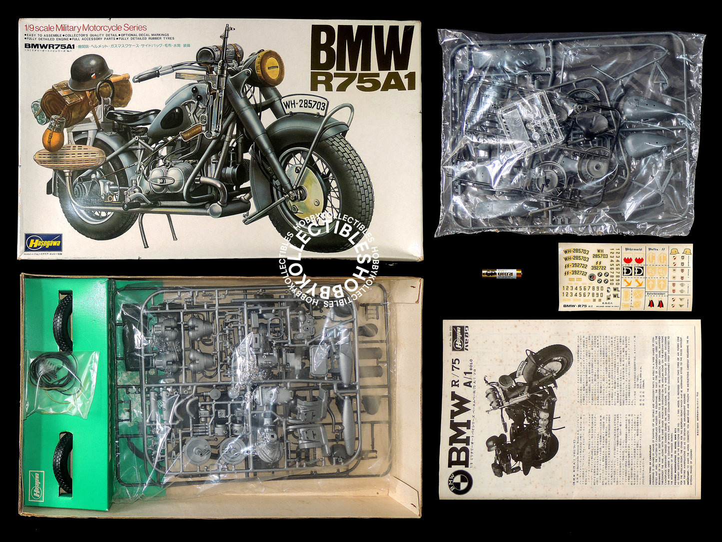 Hasegawa Vintage 1/9 BMW R75A1 Military Motorcycle Model Kit