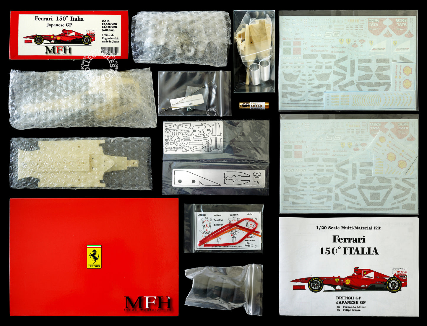 MFH 1/20 Ferrari 150° Italia F1 Engineless/Proportion Model Kit K310