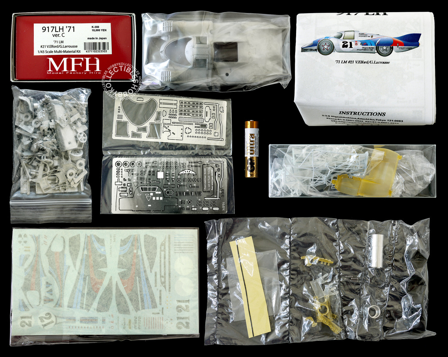 MFH 1/43 Porsche 917LH '71 Le Mans #21 ver.C Metal Model Kit K-350