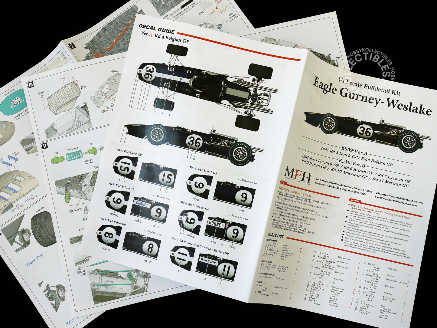 MFH 1/12 Eagle Gurney-Weslake F1 Racing ver.A K509 Full Detail Kit