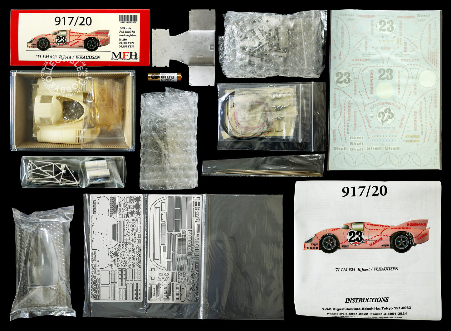 MFH 1/24 Porsche 917/20 Pink Pig Le Mans Full Detail Kit K-280