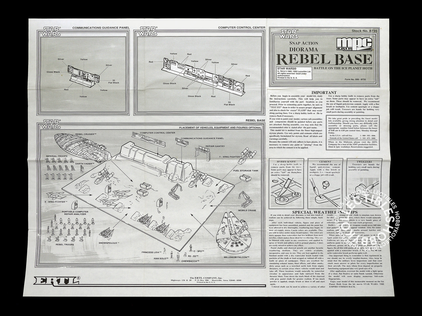 MPC/ERTL Vintage Star Wars ESB Rebel Base Action Scence Model Kit