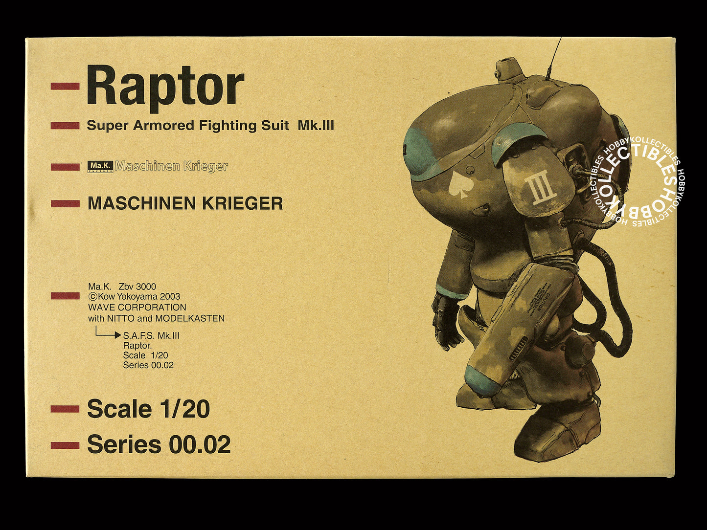 Ma.K Wave SF3D 1/20 Mecha SAFS Raptor Model Kit