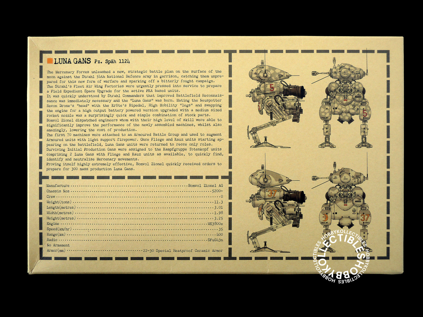 Ma.K Wave SF3D 1/20 Lunar Gans Pz. Späh 1124 Model Kit