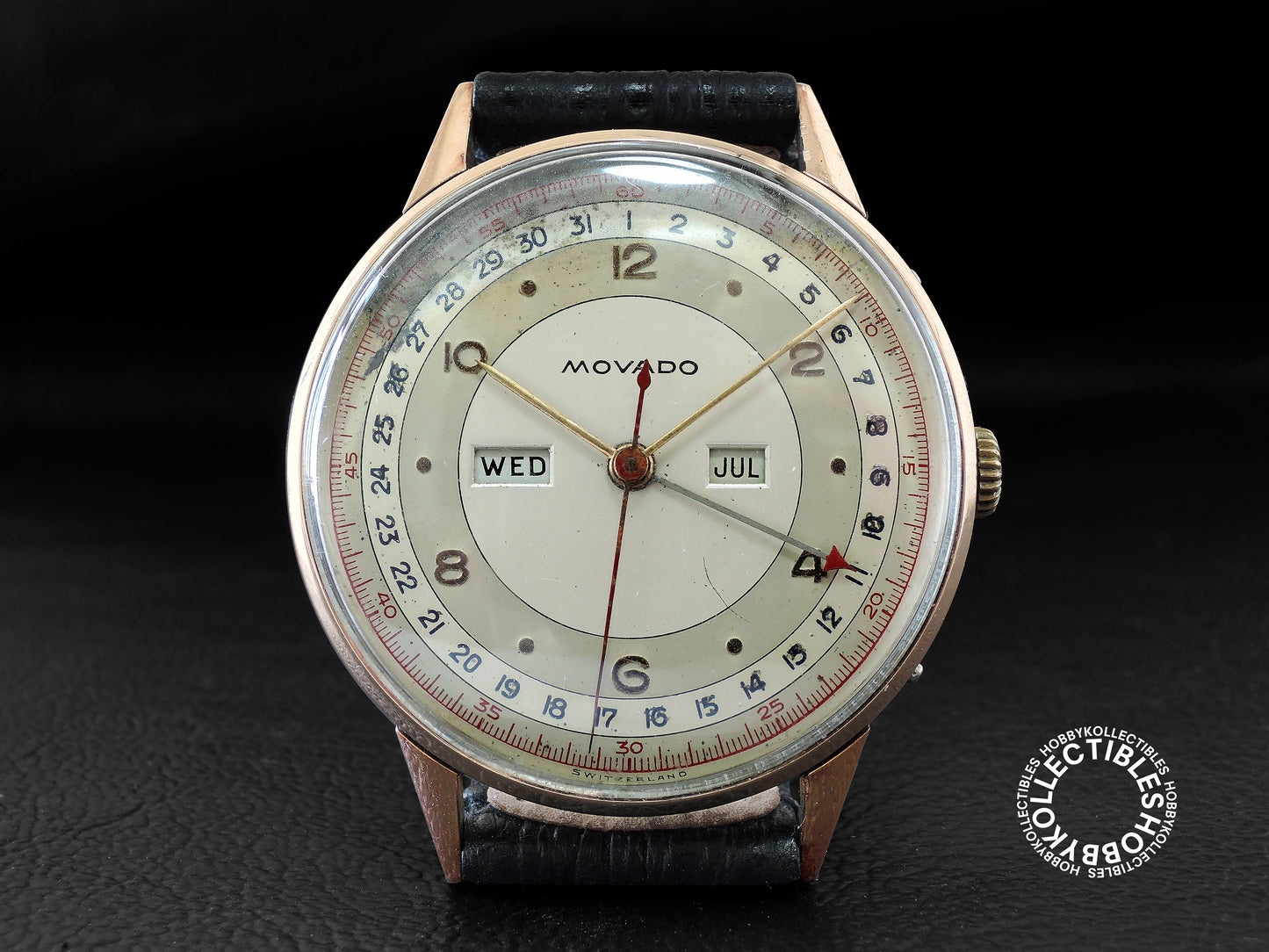 Swiss Vintage Movado Calendograf Triple Calendar Wrist Watch