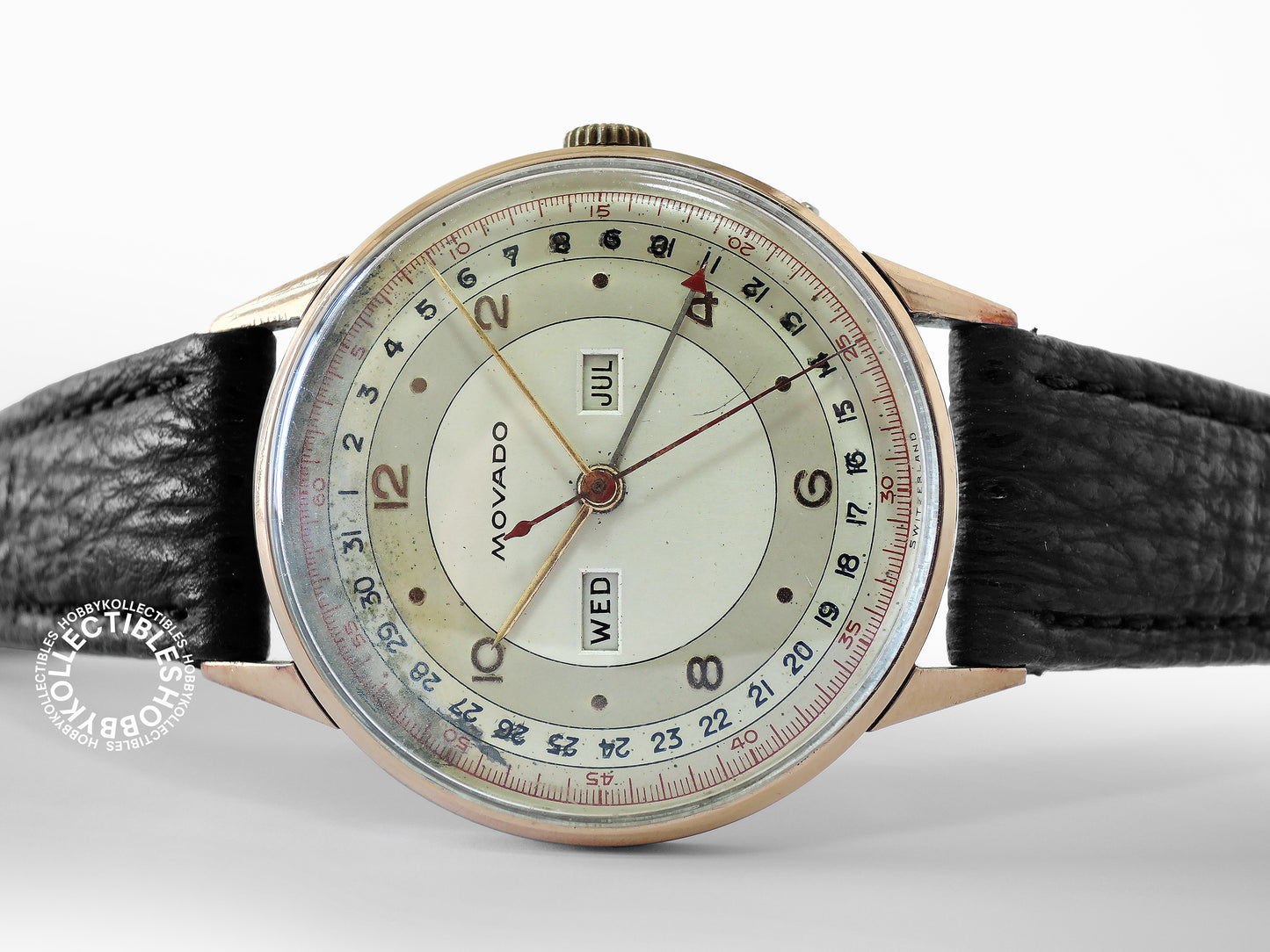 Swiss Vintage Movado Calendograf Triple Calendar Wrist Watch