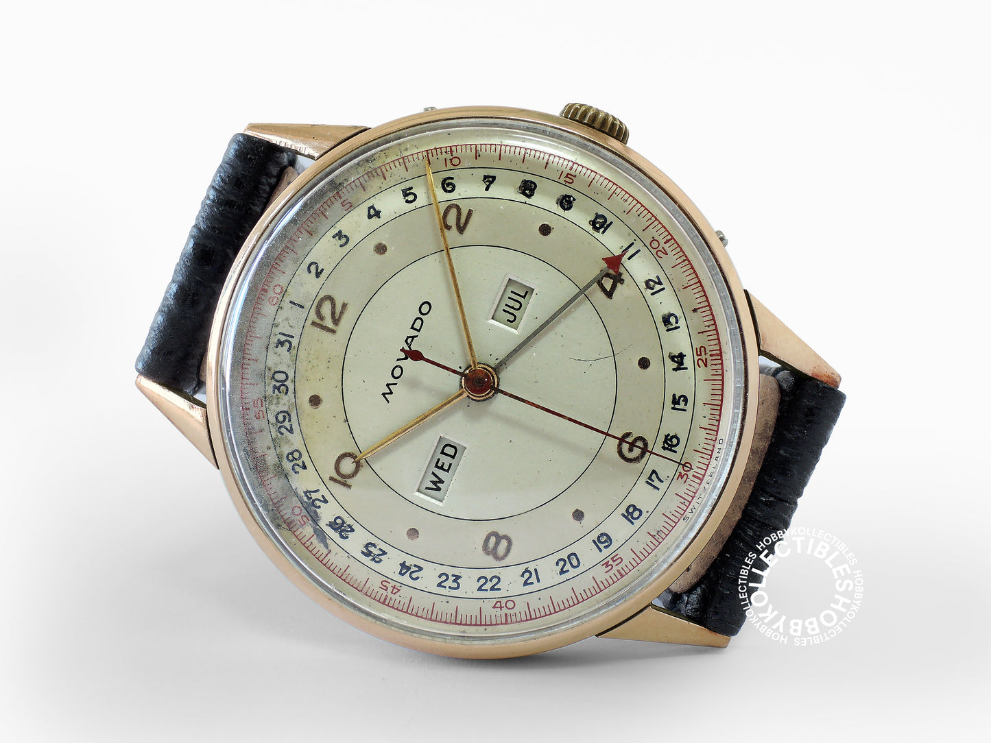 Swiss Vintage Movado Calendograf Triple Calendar Wrist Watch