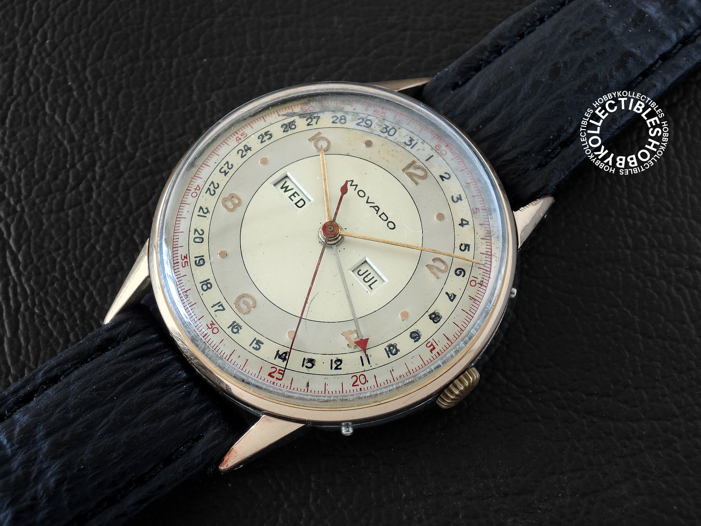 Swiss Vintage Movado Calendograf Triple Calendar Wrist Watch