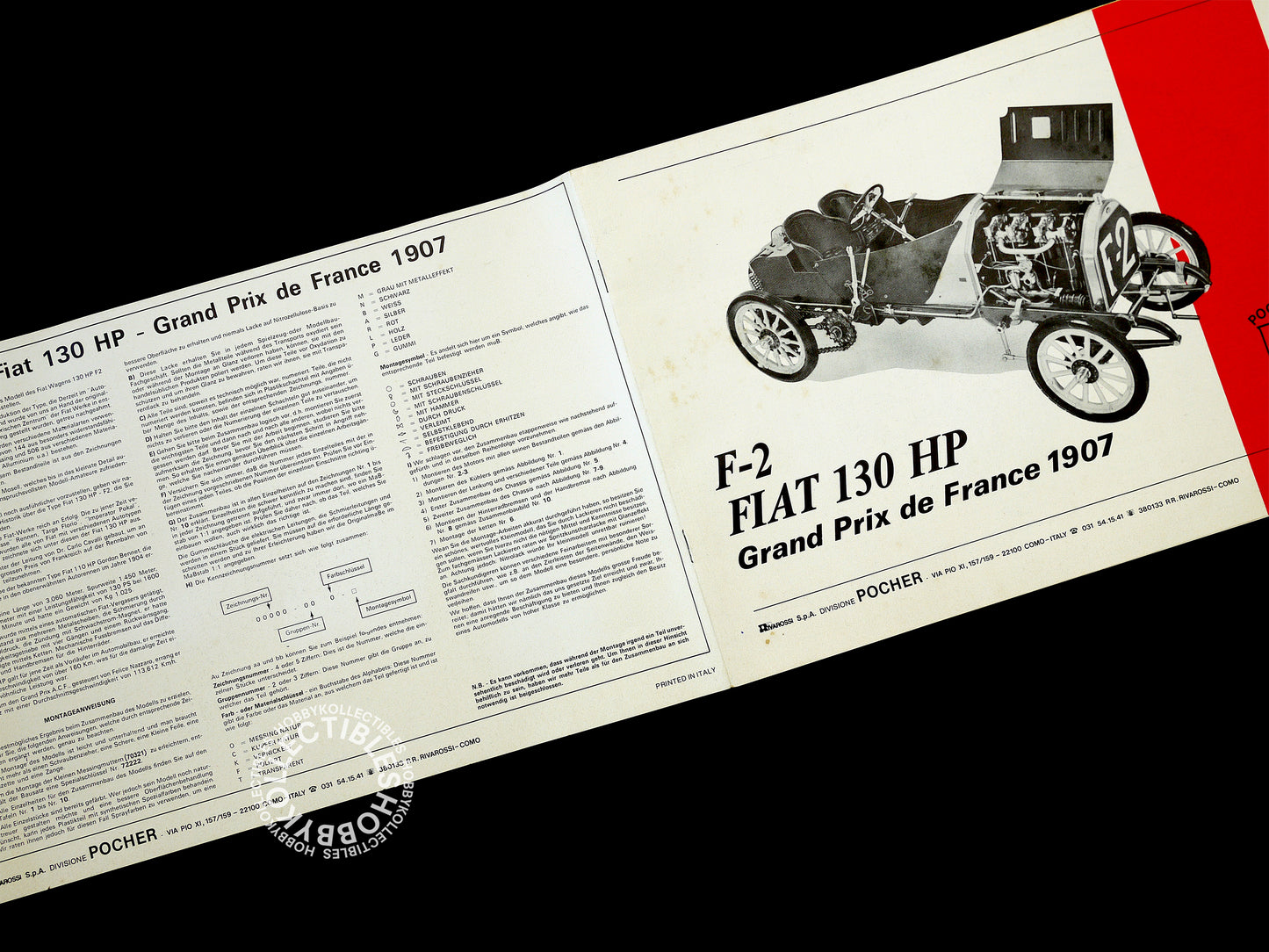 Pocher Rivarossi Vintage 1/8 Fiat 1907 K77 Model Kit BOX DAMAGED