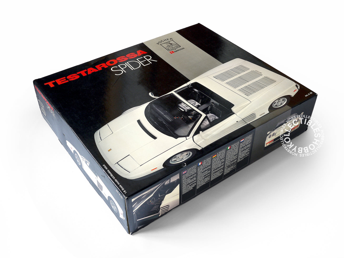 Pocher Rivarossi 1/8 Ferrari Testarossa Spider Metal Body K52 White Color Plastic Model Kit