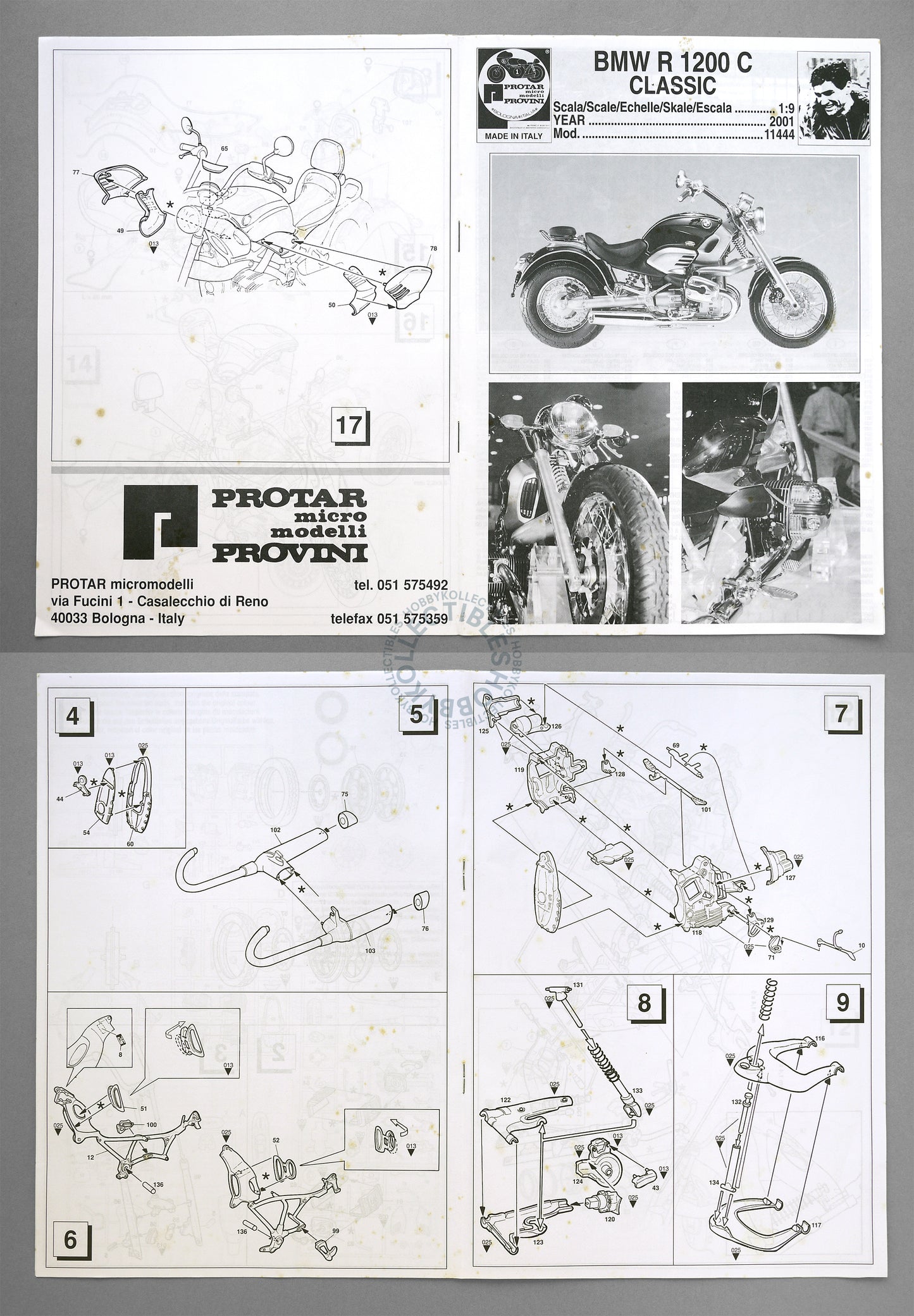 Protar 1/9 BMW R1200C Classic #11444 Motorcycle Model Kit