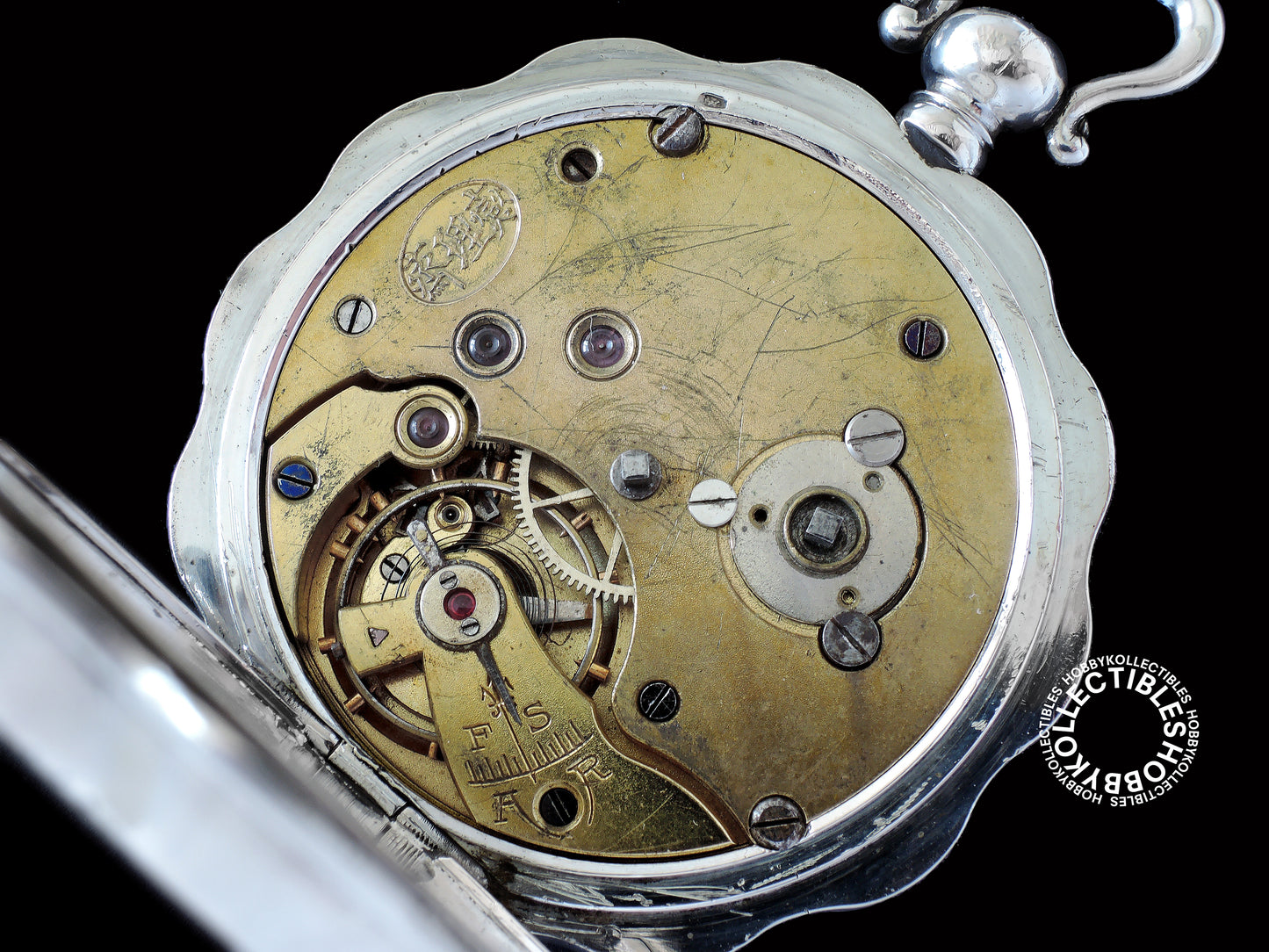 French Silver Fancy Hunter Case Chinese Market Pocket Watch NEED REPAIR