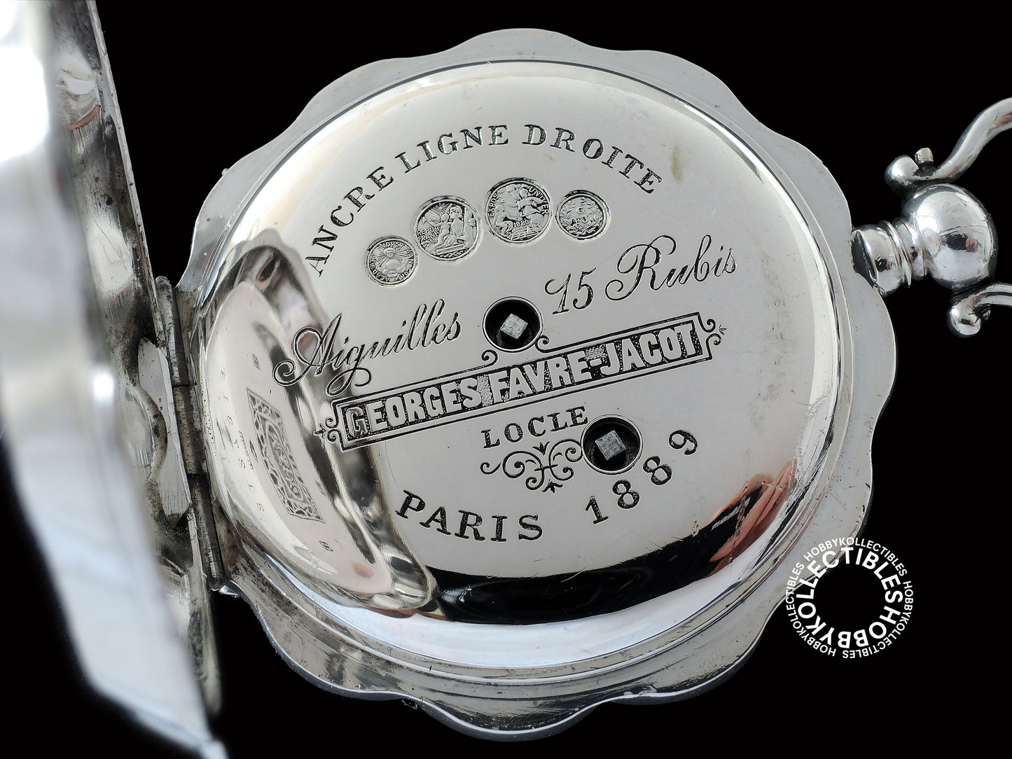 French Silver Fancy Hunter Case Chinese Market Pocket Watch NEED REPAIR