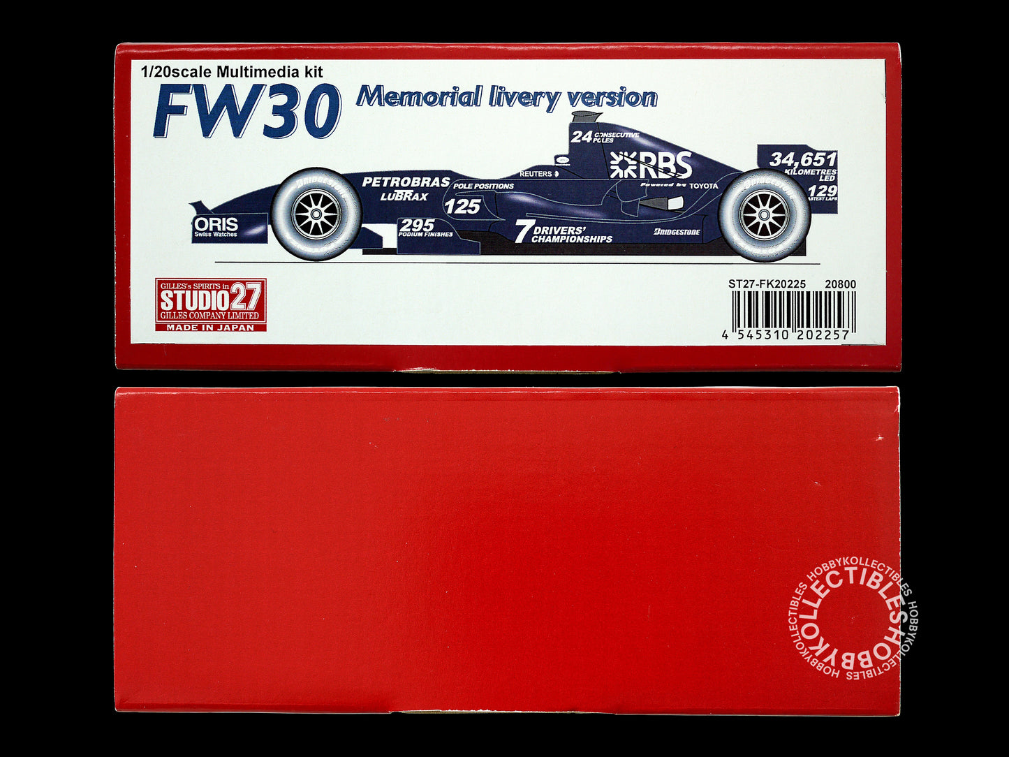 Studio27 1/20 Williams FW30 Memorial Livery V. F1 Racing Model Kit