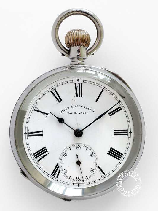 Swiss Silver Open Face Henry E.Peck London Lever Pocket watch