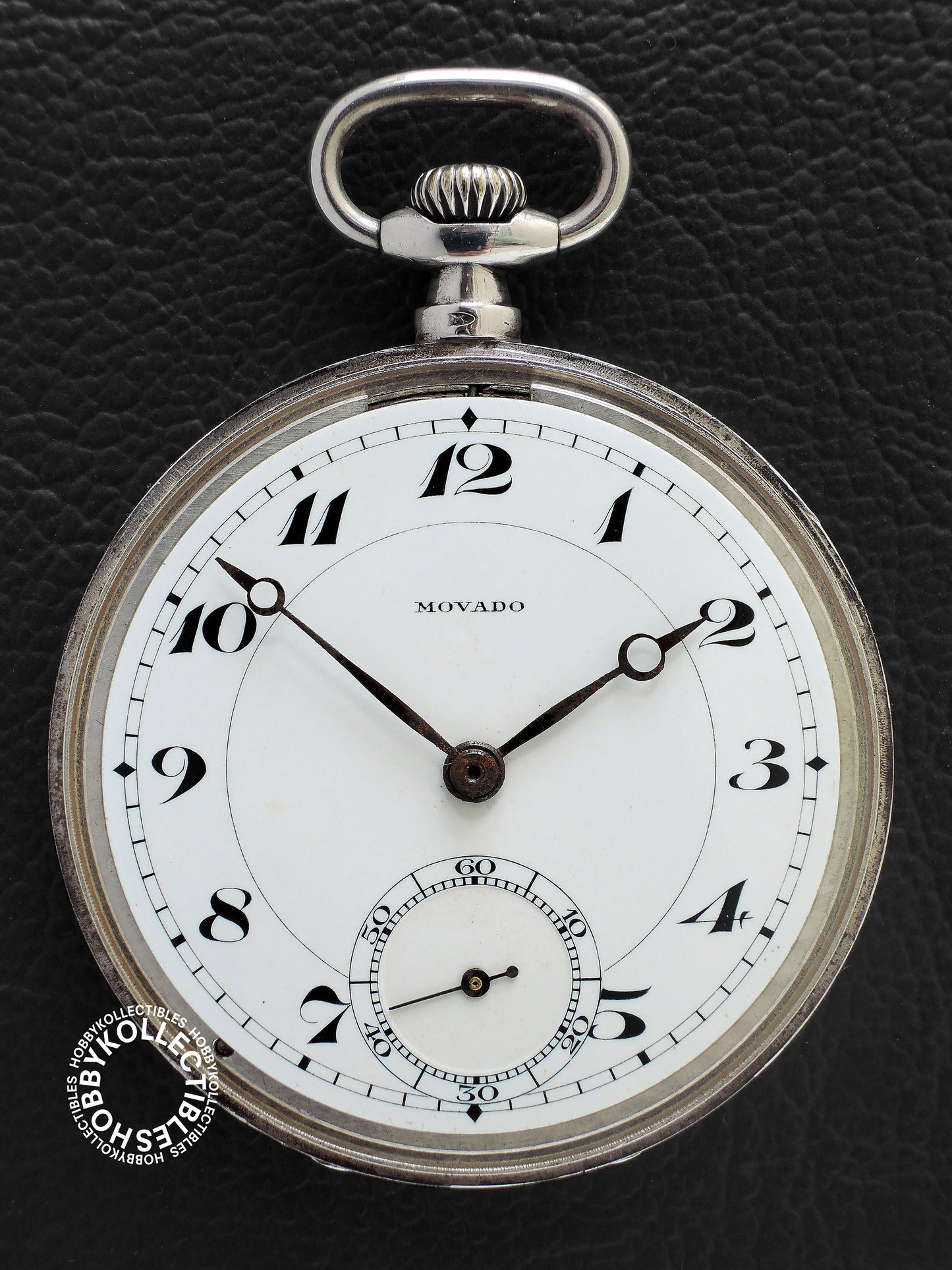 Swiss Movado Silver 900 Open Face Lever Pocket Watch