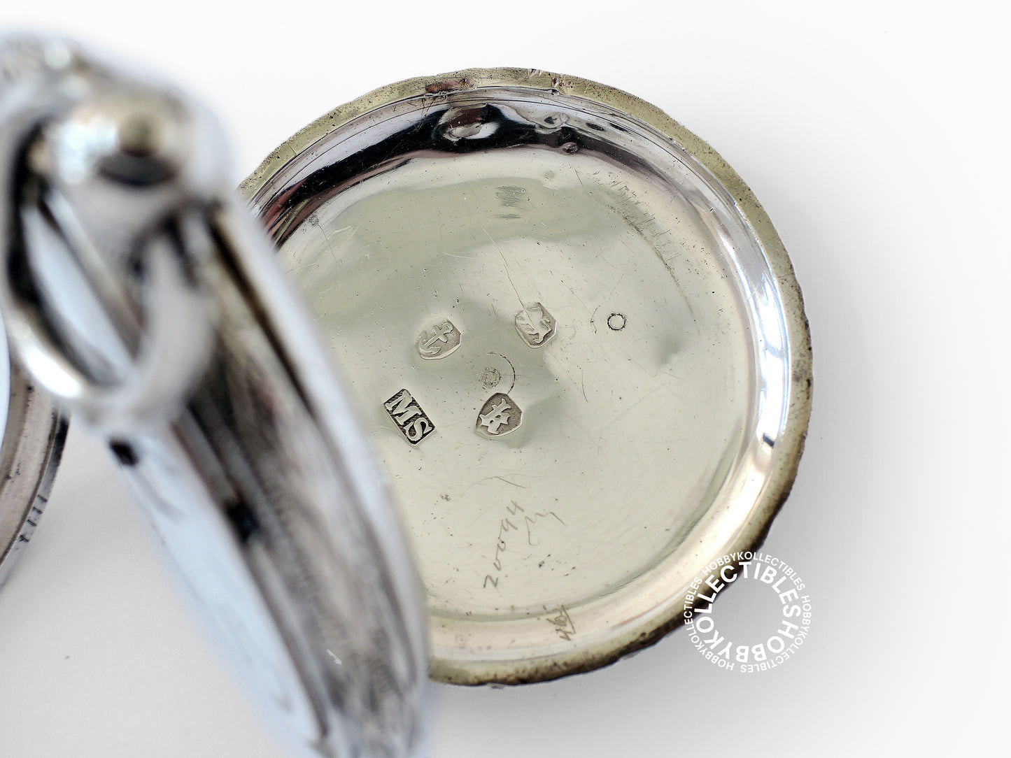 Antique Silver Open Face Fancy Enamel Cylinder Pocket/Fob Watch