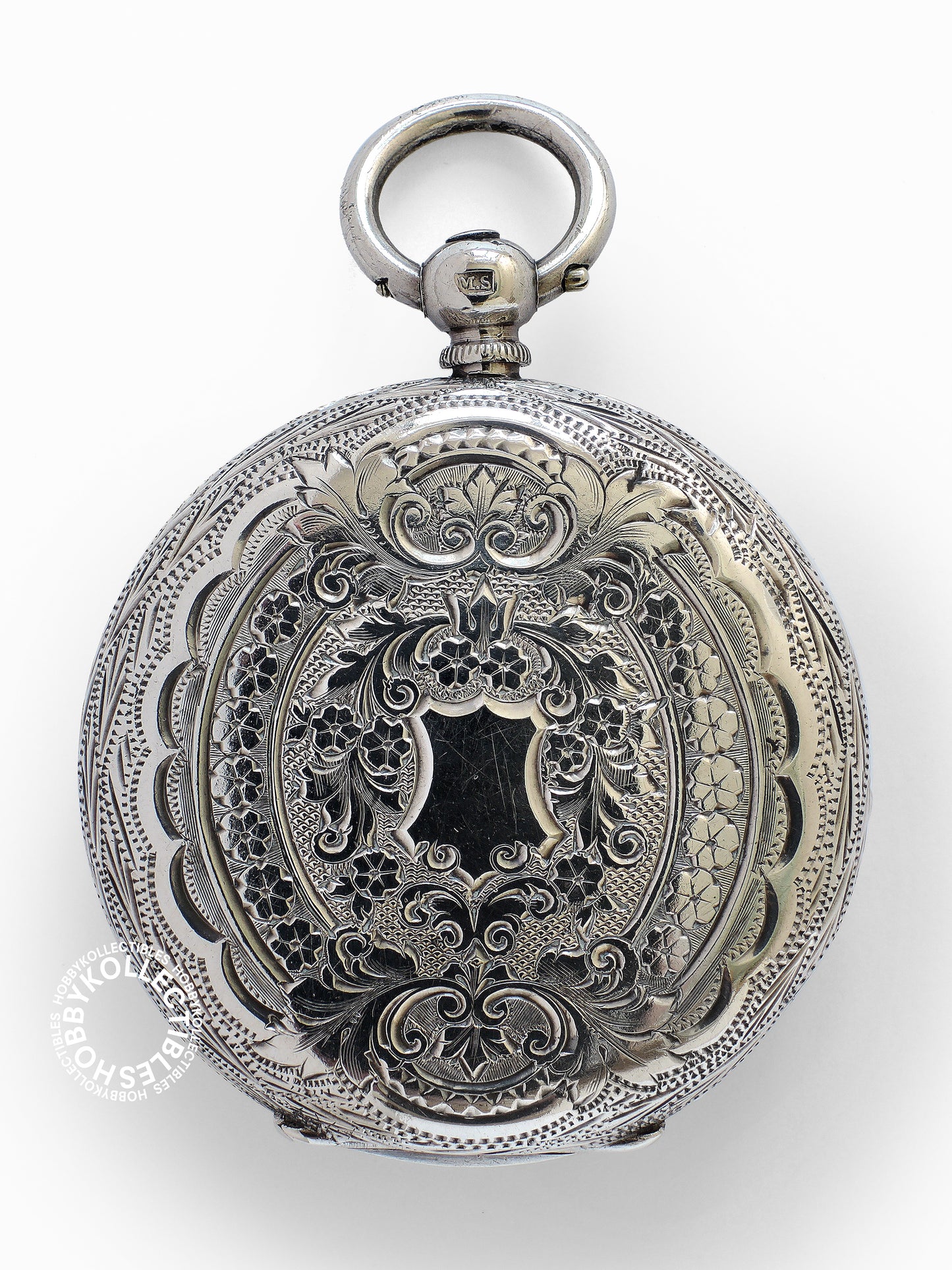 Antique Silver Open Face Fancy Enamel Cylinder Pocket/Fob Watch