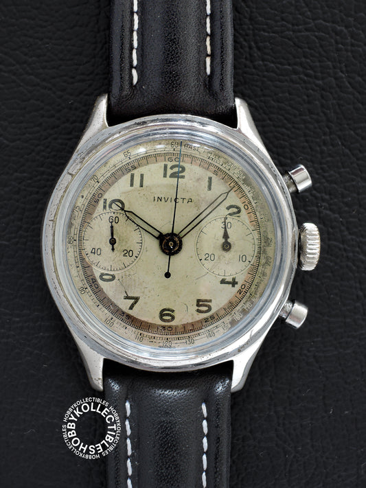 Swiss Vintage Invictor Chronograph Wrist Watch Need Service