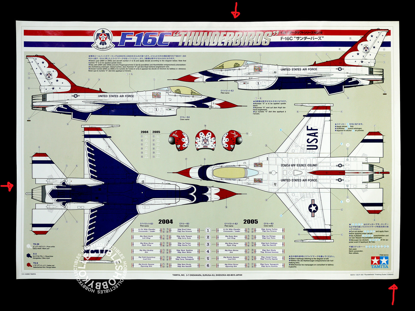 Tamiya 1/32 USAF F-16C Thunderbirds Fighting Falcon Model Kit