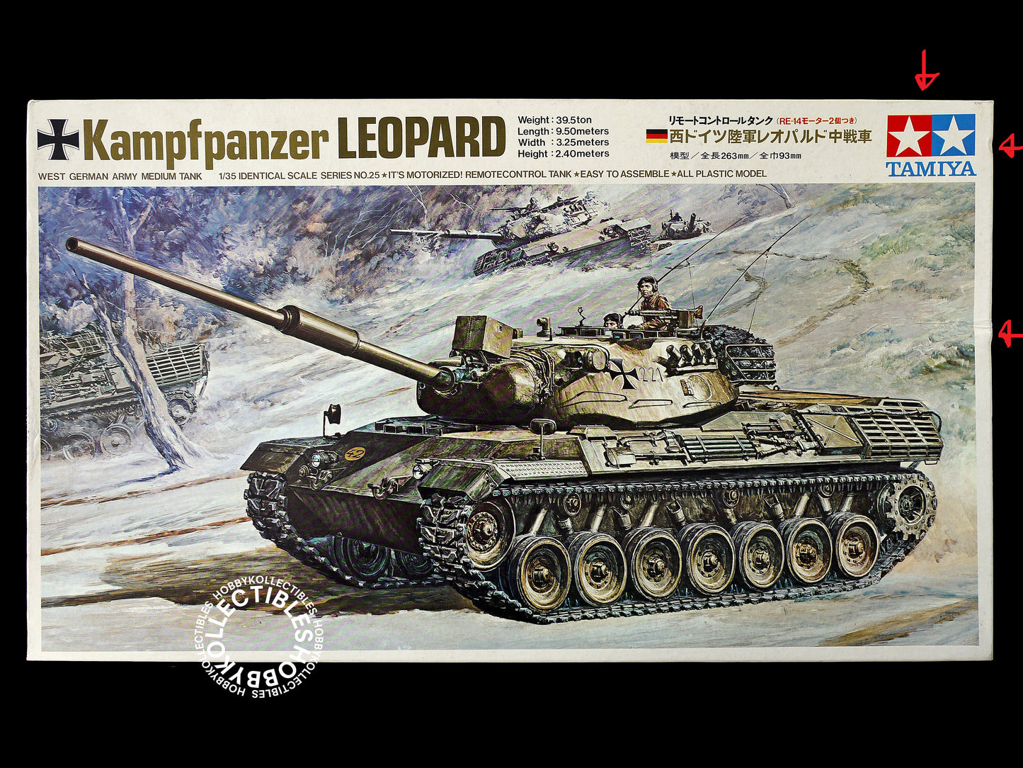 Tamiya Vintage 1/35 Motorized German Tank Leopard MT225 BONUS