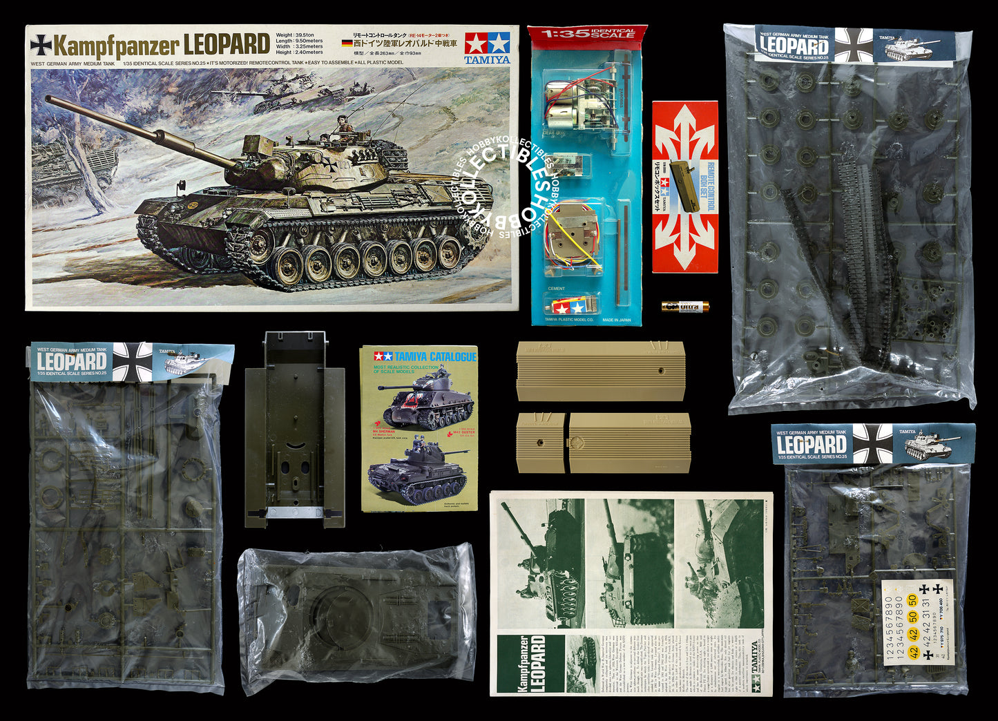 Tamiya Vintage 1/35 Motorized German Tank Leopard MT225 BONUS