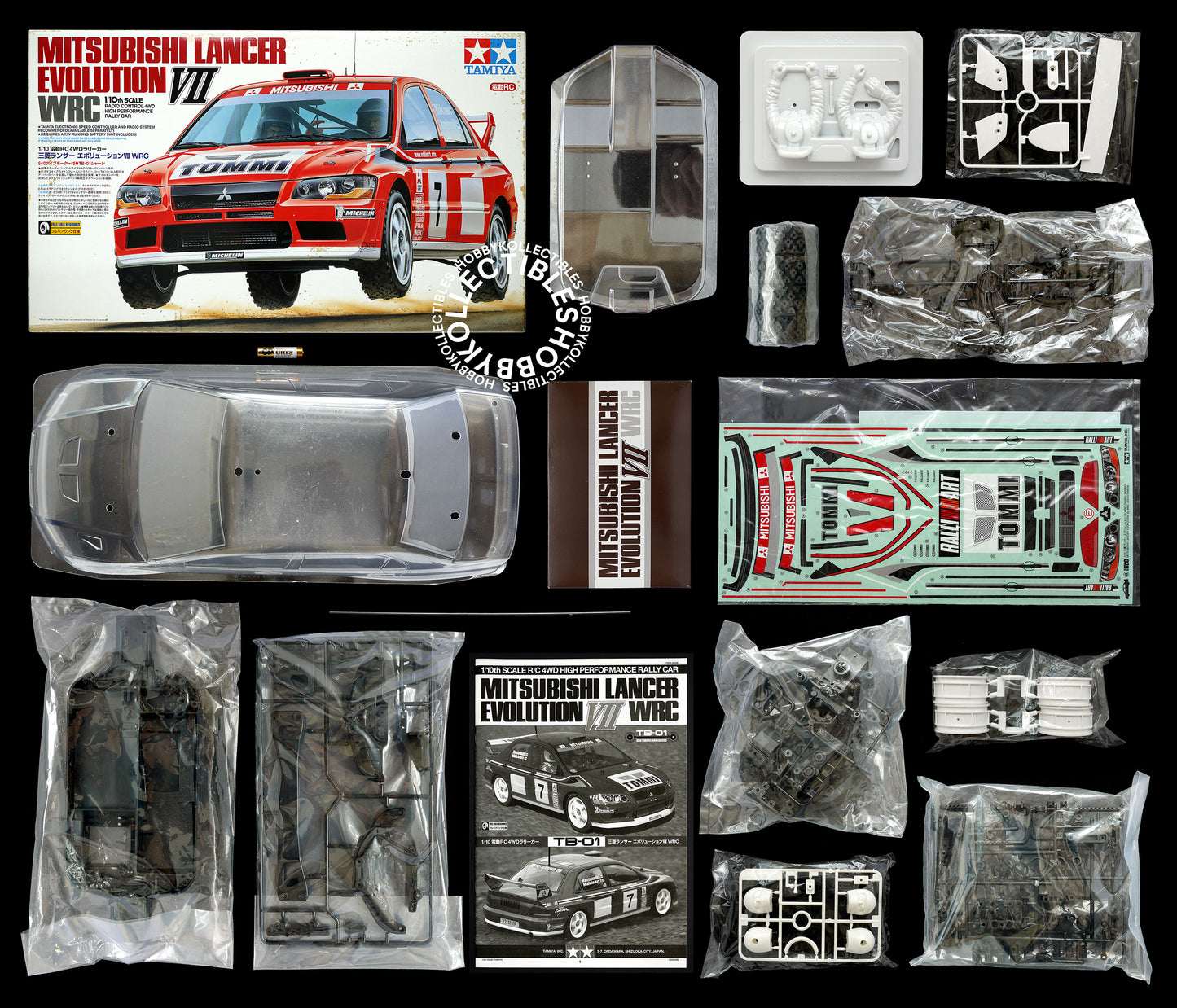 Tamiya 1/10 RC Mitsubishi Lancer Evo. VII WRC 58286 Model Kit