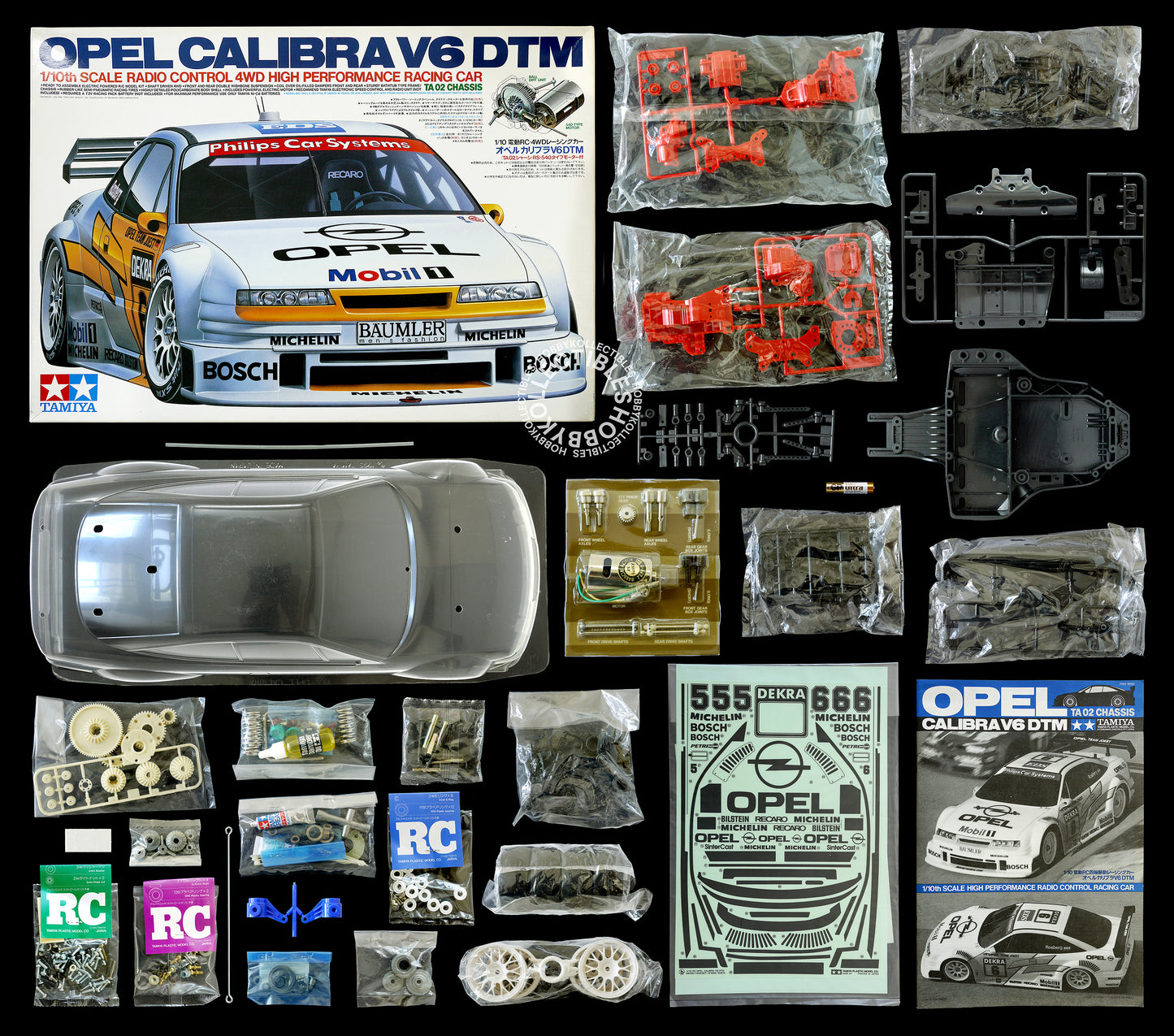 Tamiya Vintage 1/10 RC Opel Calibra V6 DTM 4WD #58150 Model Kit