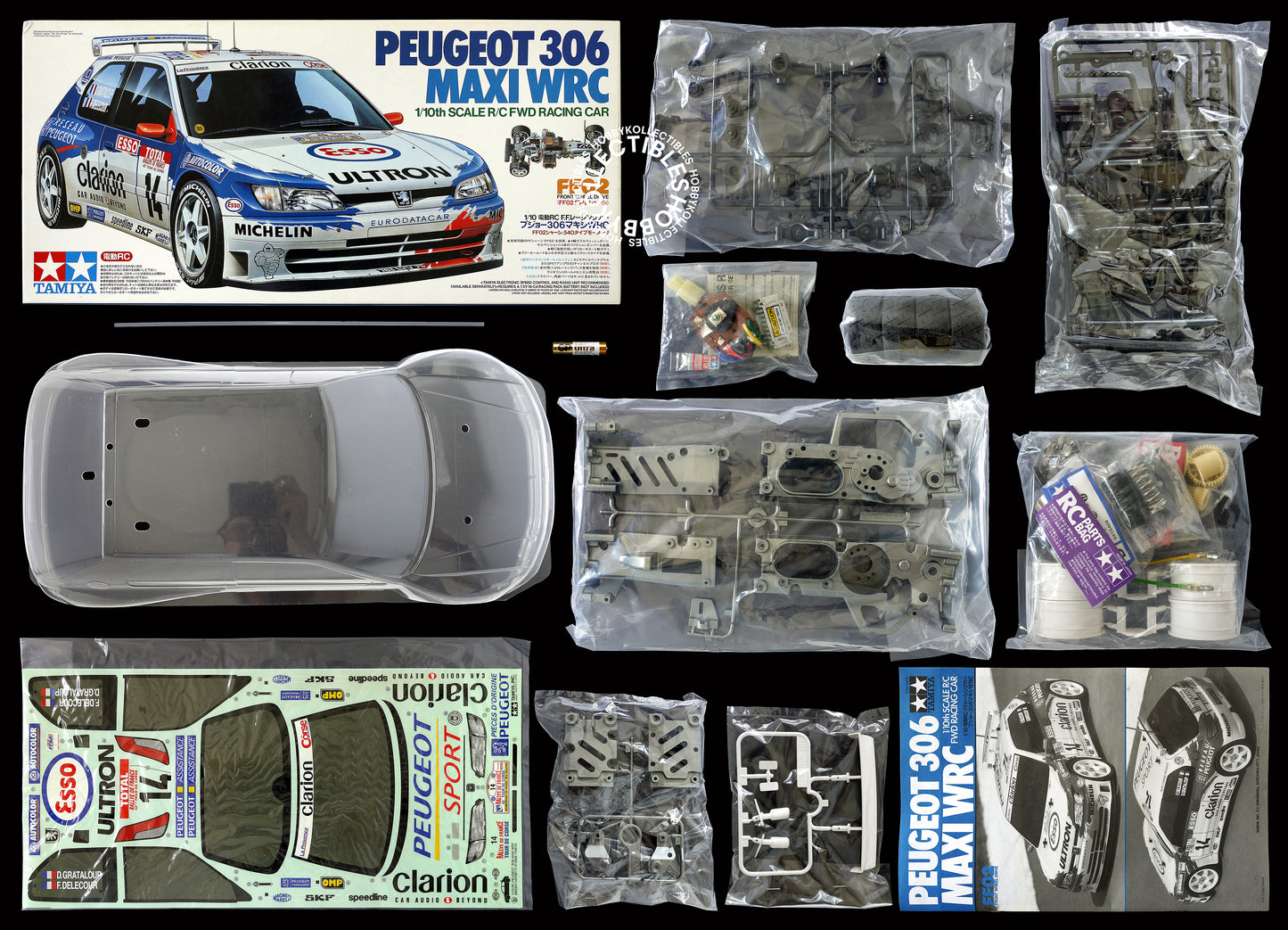 Tamiya 1/10 RC Peugeot 306 Maxi WRC Rally #58224 Model Kit