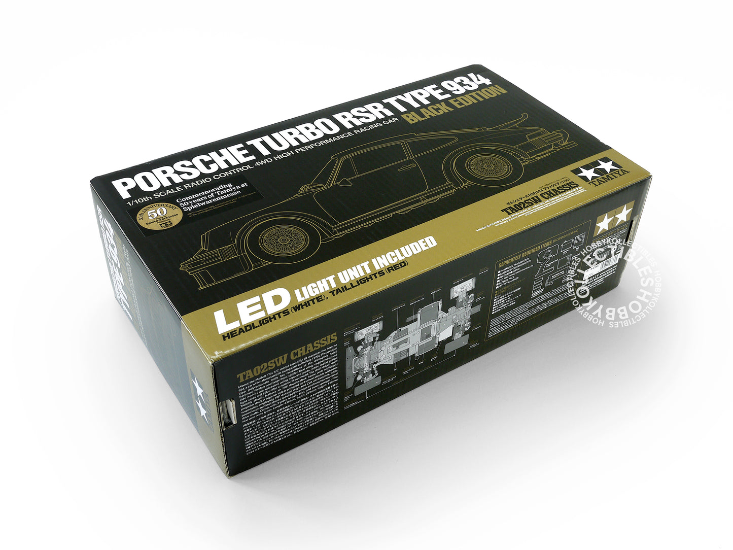 Tamiya 1/10 RC Porsche 934 #47362 50th Ann. LED Black Limited Edition