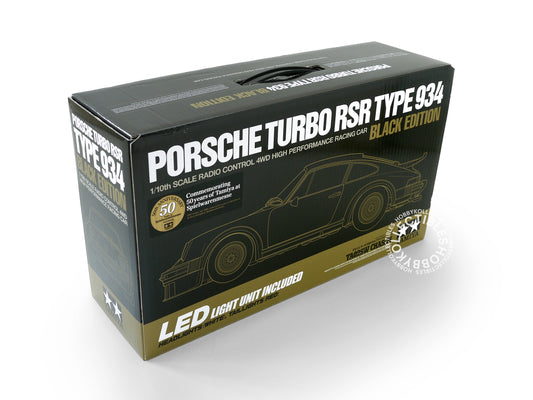 Tamiya 1/10 RC Porsche 934 #47362 50th Ann. LED Black Limited Edition