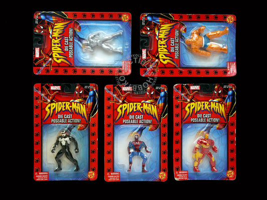 Lot of 5 Toy Biz Marvel Heros Spiderman DieCast Action Figures