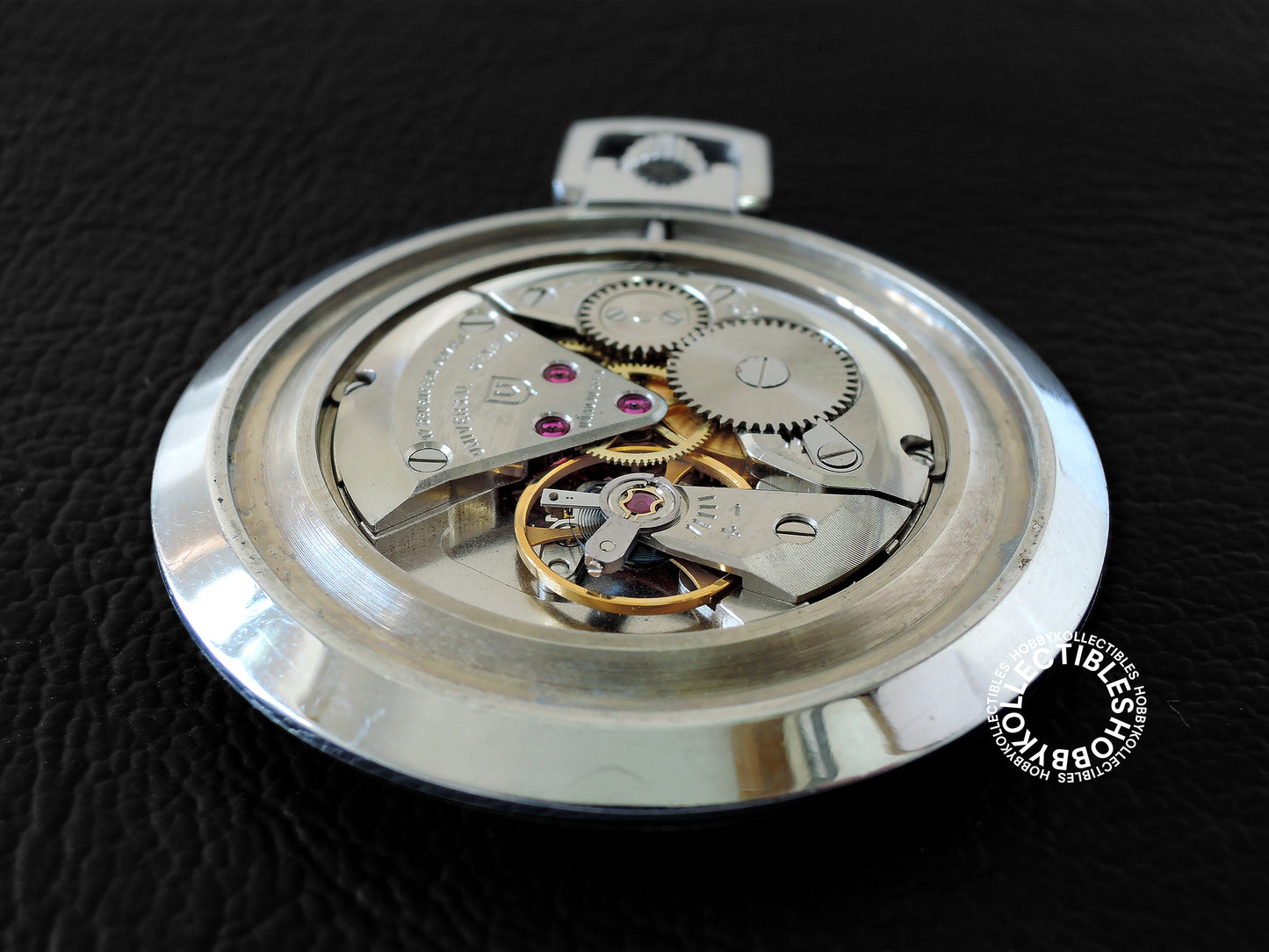 Swiss Universal Geneva Stainless Steel Open Face Lever Pocket Watch