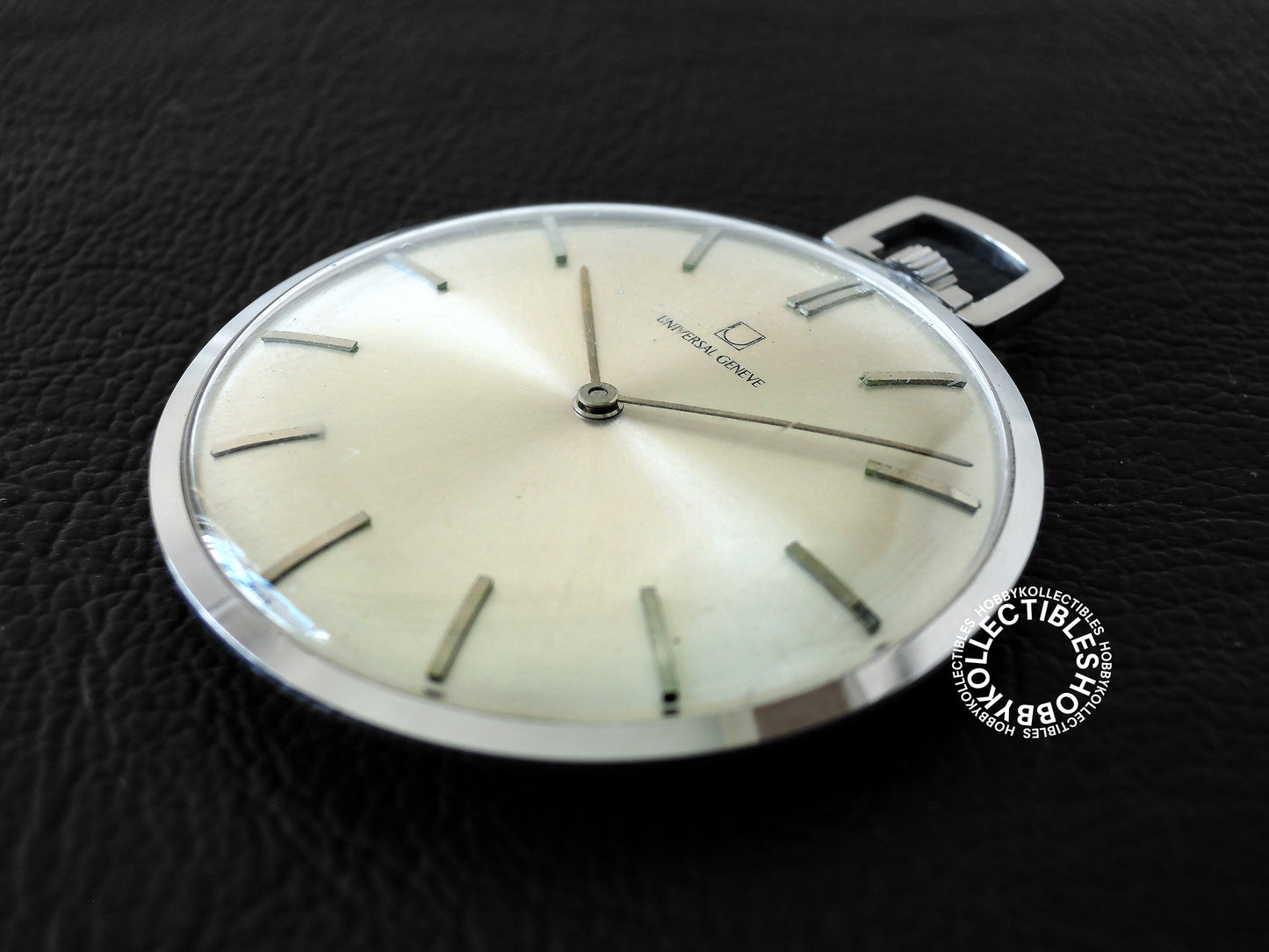Swiss Universal Geneva Stainless Steel Open Face Lever Pocket Watch